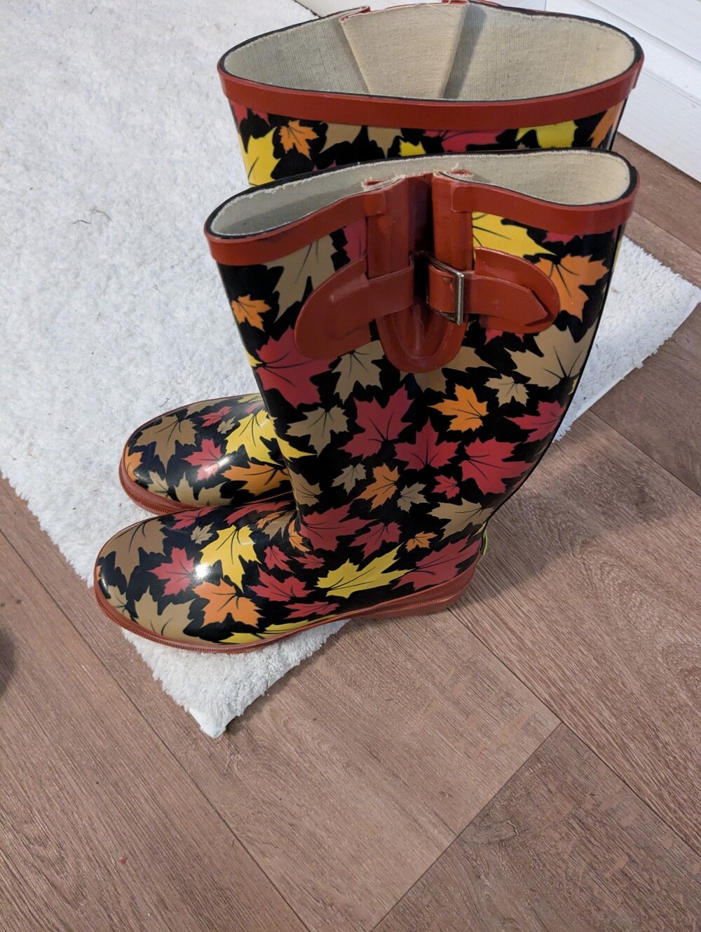 Women’s Multi-Color Leaf Print Rain Boots By Western Chief